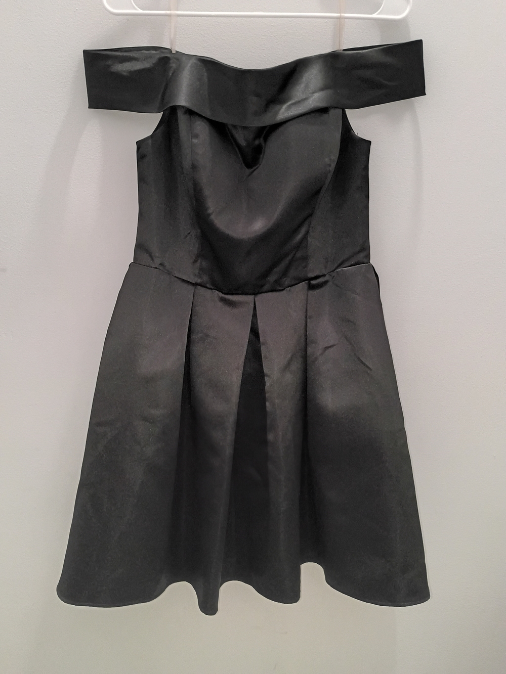 JJs House Black Strapless Satin Cocktail Dress